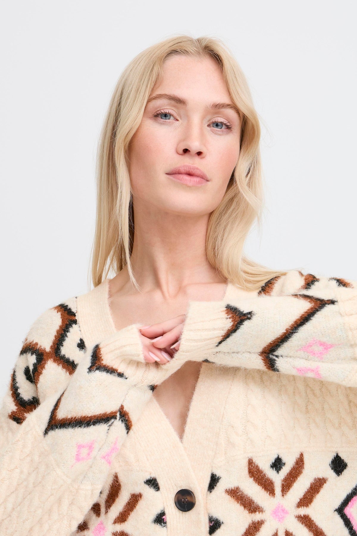 B.Young ByMelpa Birch Melange Printed Supersoft Cardigan
