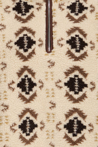 B.Young ByCillan Humus Beige Printed Teddy Fleece Half Zip Jacket