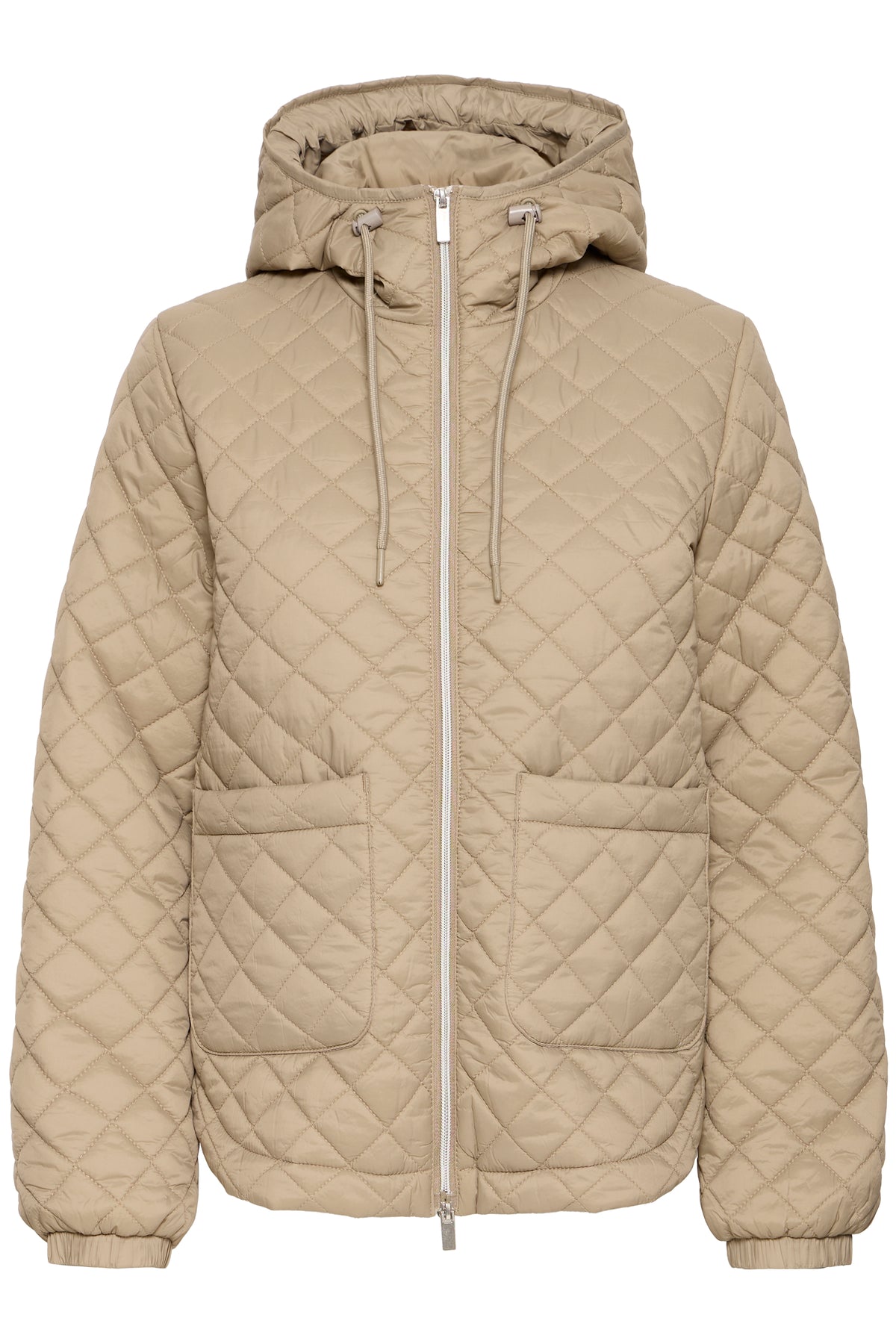 B.Young ByBerta Chinchilla Beige Quilted Jacket with Hood, 20818518