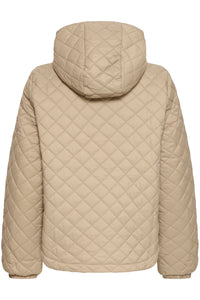 B.Young ByBerta Chinchilla Beige Quilted Jacket with Hood
