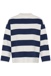 B.Young ByOtari Medieval Blue Striped Supersoft Knit