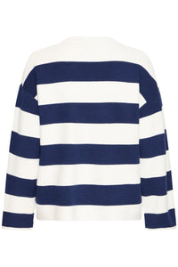 B.Young ByOtari Medieval Blue Striped Supersoft Knit