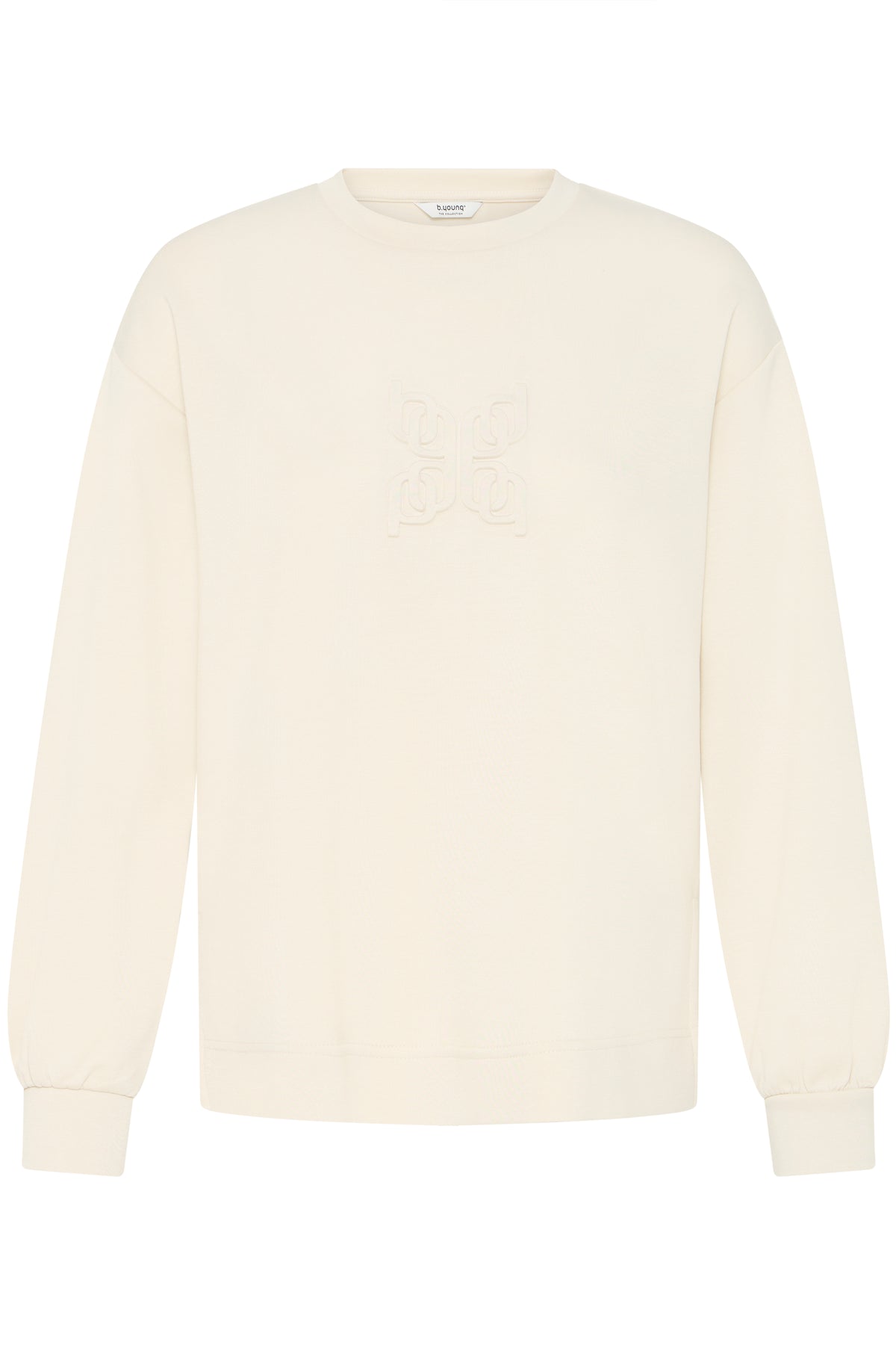 B.Young ByPusti Beige Modal Embossed Logo Sweatshirt, 20818707