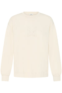 B.Young ByPusti Beige Modal Embossed Logo Sweatshirt, 20818707