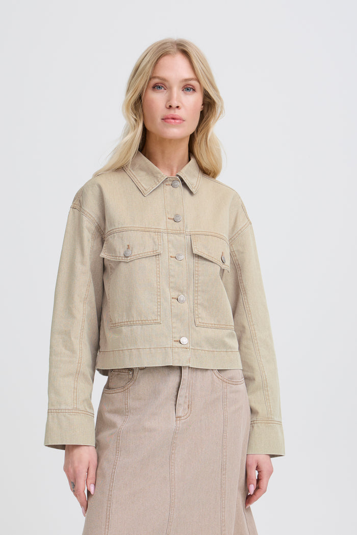 B.Young ByLupina Nomad Beige Denim Jacket, 20818742