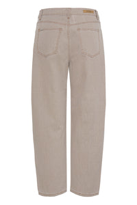 B.Young ByLupina Nomad Beige Barrel Leg Jeans, 20818744