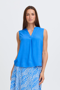 B.Young ByMmmjoella Nebulas Blue V-Neck Top