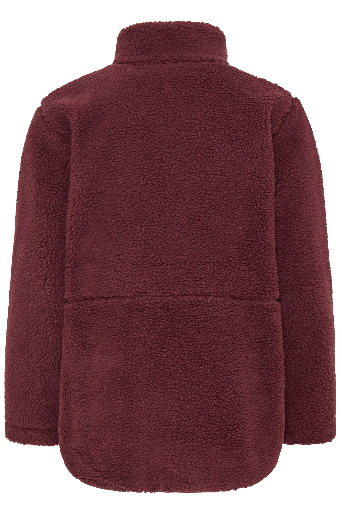 B.Young ByAlea Fig Burgundy Longline Teddy Fleece Jacket