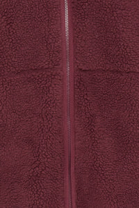 B.Young ByAlea Fig Burgundy Longline Teddy Fleece Jacket