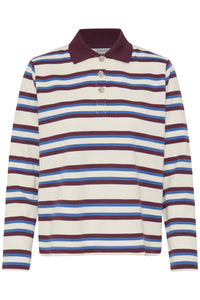 B.Young ByPelda Fig Burgundy Long Sleeve Polo