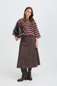 B.Young ByPelda Fig Stripe 3/4 Sleeve T-Shirt