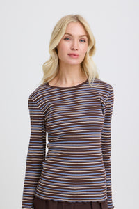 B.Young ByTone Java Stripe Long Sleeve Top
