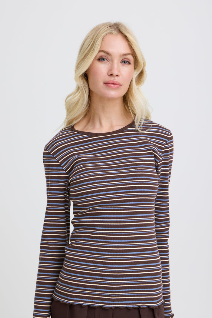 B.Young ByTone Java Stripe Long Sleeve Top