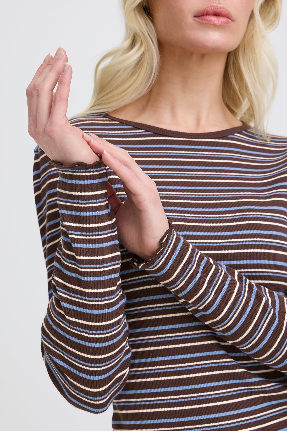 B.Young ByTone Java Stripe Long Sleeve Top
