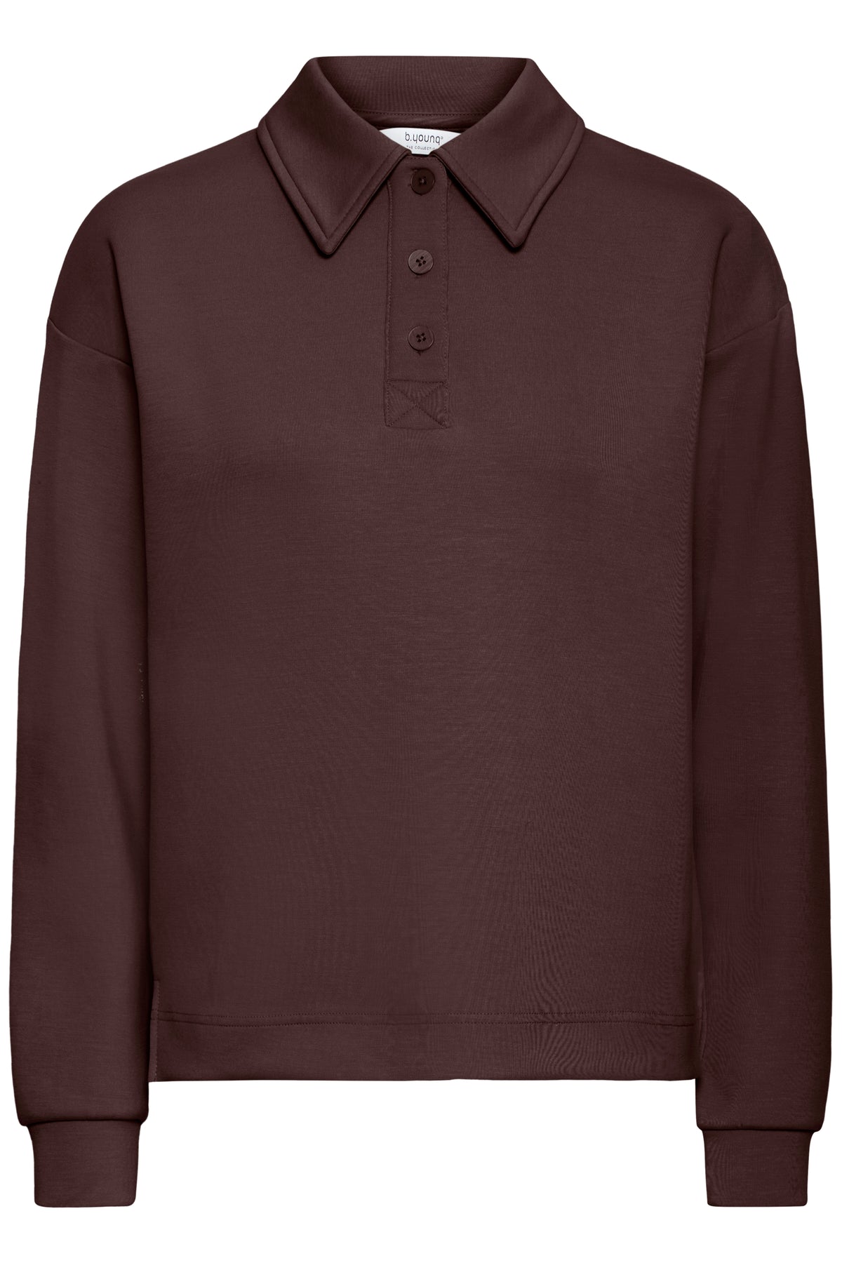B.Young ByPusti Java Brown Modal Polo Sweatshirt