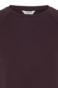B.Young ByPusti Fudge Burgundy Modal Top with Slit Detailing