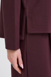 B.Young ByPusti Fudge Burgundy Modal Top with Slit Detailing