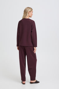 B.Young ByPusti Fudge Burgundy Modal Top with Slit Detailing