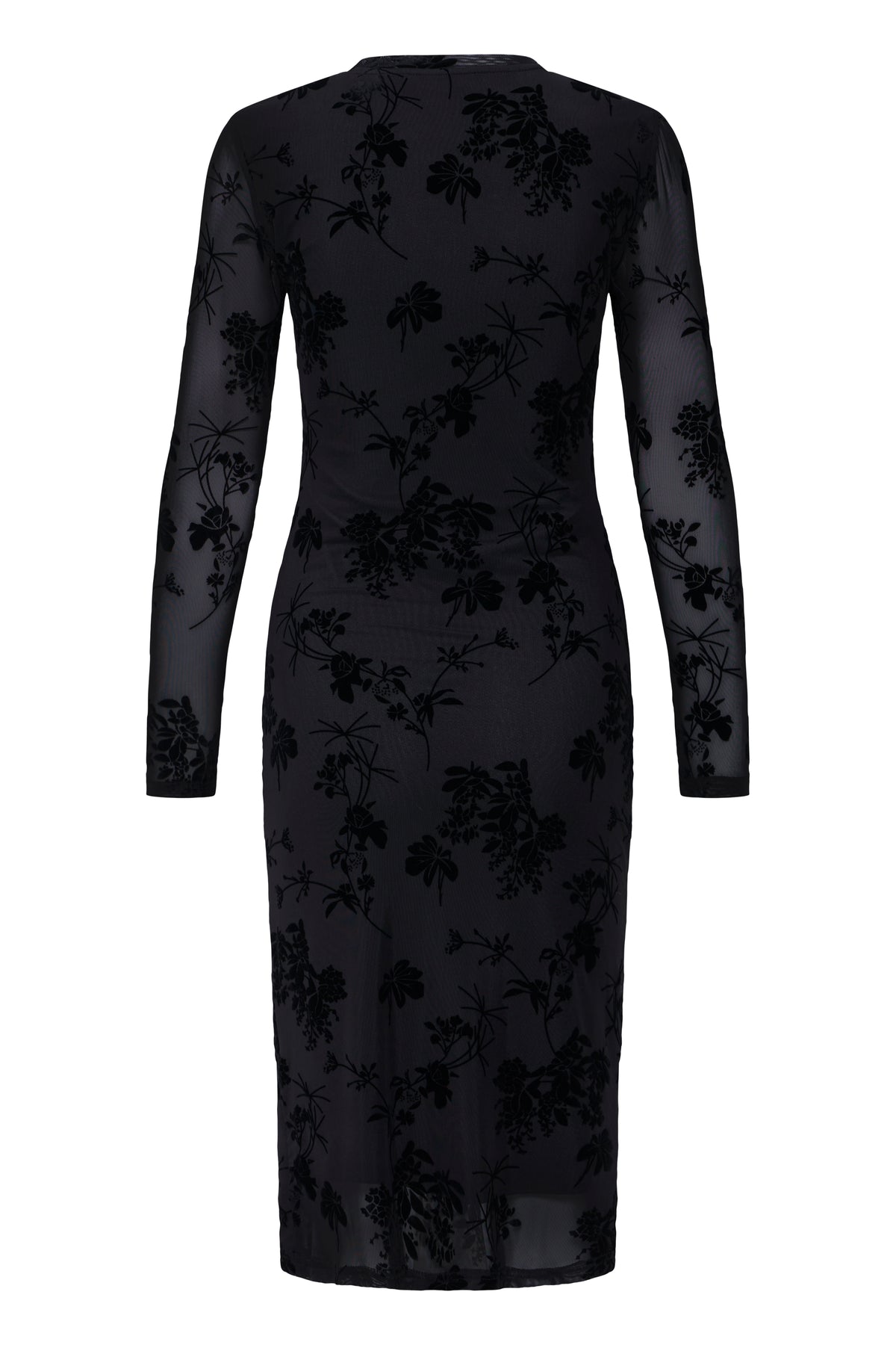 B.Young ByRimesha Black Meteorite Mesh Midi Dress
