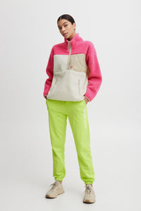 The Jogg Concept JcBerri Azalea Pink Mix Half Zip Teddy Pullover, 22800007