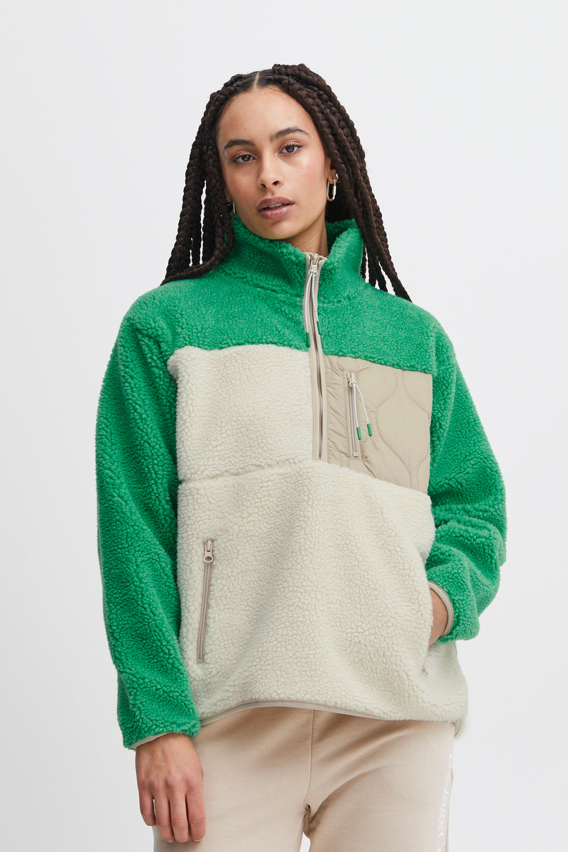 The Jogg Concept JcBerri Mint Mix Half Zip Teddy Pullover, 22800007