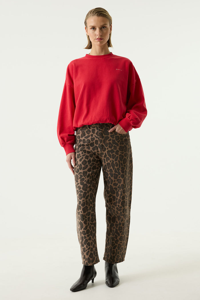 Garcia Chyla HighWaisted Leopard Print Barrel Leg Jeans