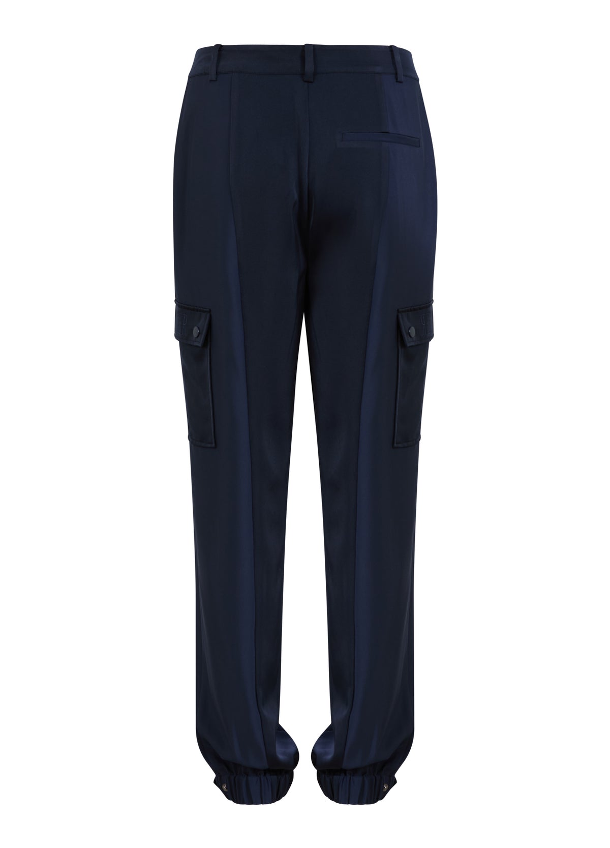 Coster Copenhagen Navy Satin Cuffed Cargo Joggers, 244-3413