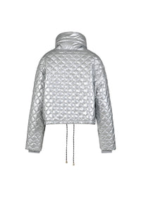 Coster Copenhagen Silver Quilted Cropped Oversized Jacket, 244-6414 