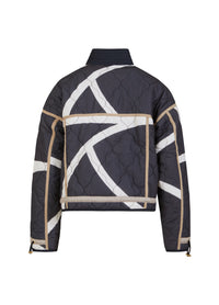 Coster Copenhagen Black/Taupe Abstract Printed Quilted Jacket, 244-6417