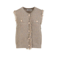 Coster Copenhagen Metallic Sand Lurex Knitted Waistcoat
