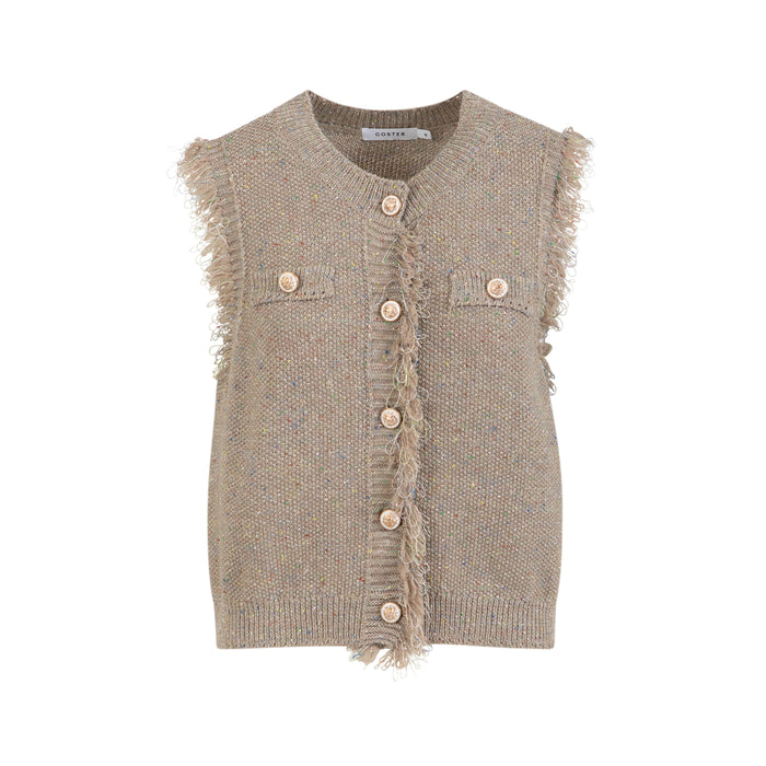 Coster Copenhagen Metallic Sand Lurex Knitted Waistcoat