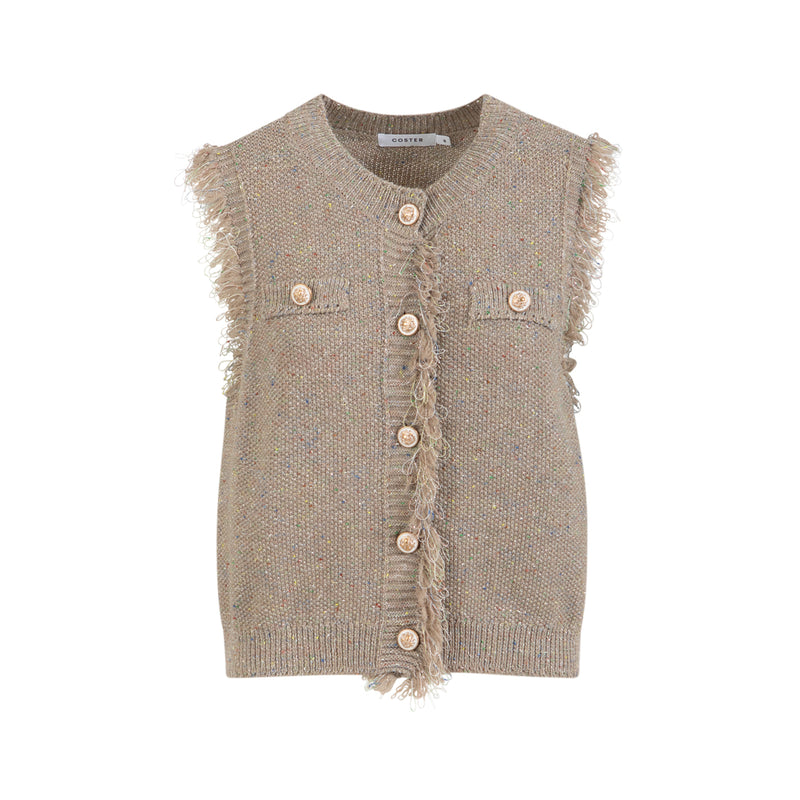 Coster Copenhagen Metallic Sand Lurex Knitted Waistcoat