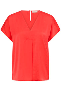InWear Rinda Poppy Red V-Neck Top, 30105188