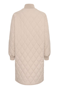 InWear Ektra Sandstone Ultimate Oversized Quilted Coat with Button Detailing