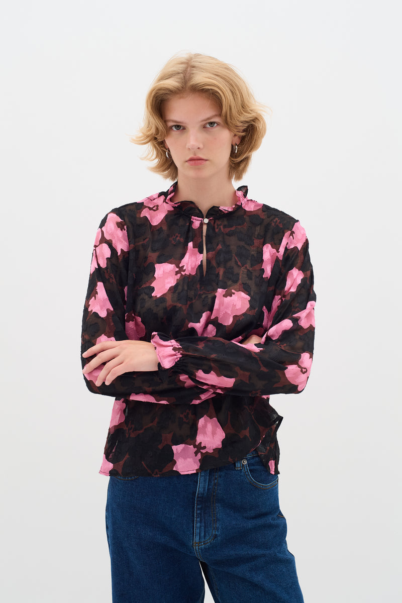 InWear Basira Cashmere Pink Flower Printed Blouse, 30106960