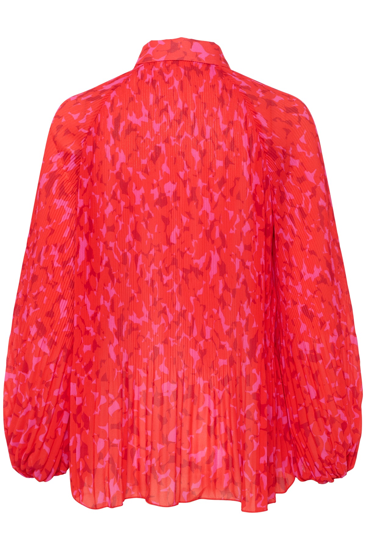InWear Desdra Red Plisse Abstract Printed Oversized Blouse, 30108151