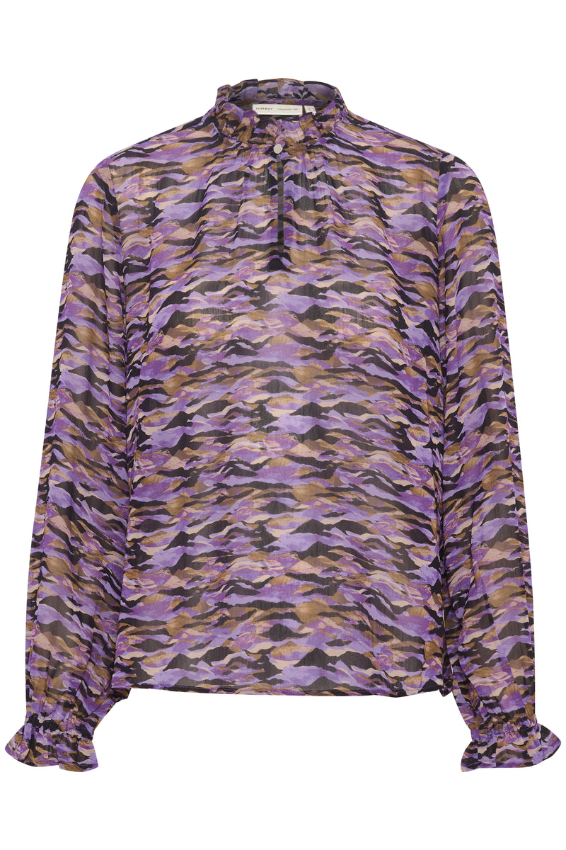 InWear Elra Basira Landscape Waves Purple Printed Blouse, 30108440