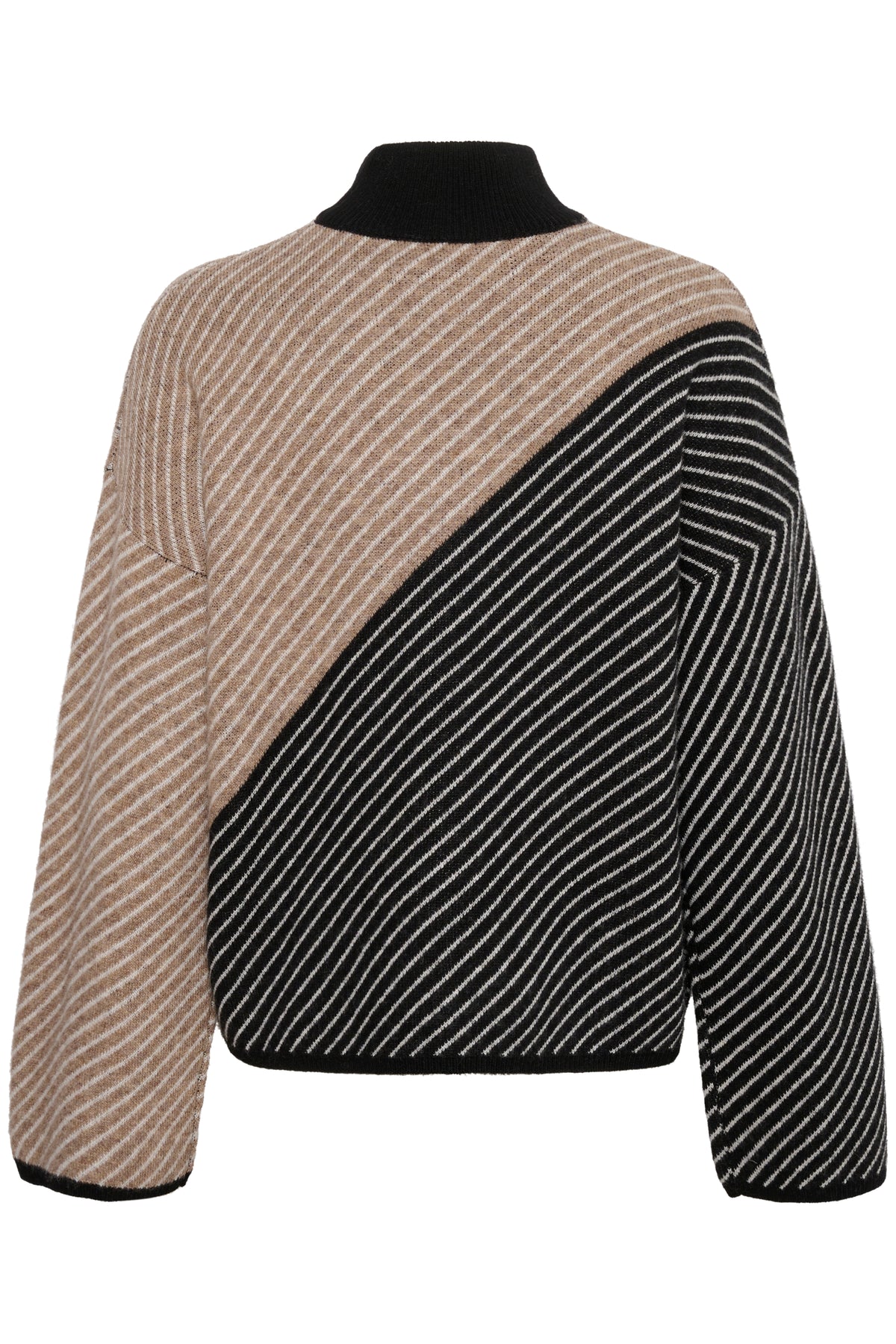 InWear Rance Mocha Grey/Black Oversized Knitted Pullover, 30108598
