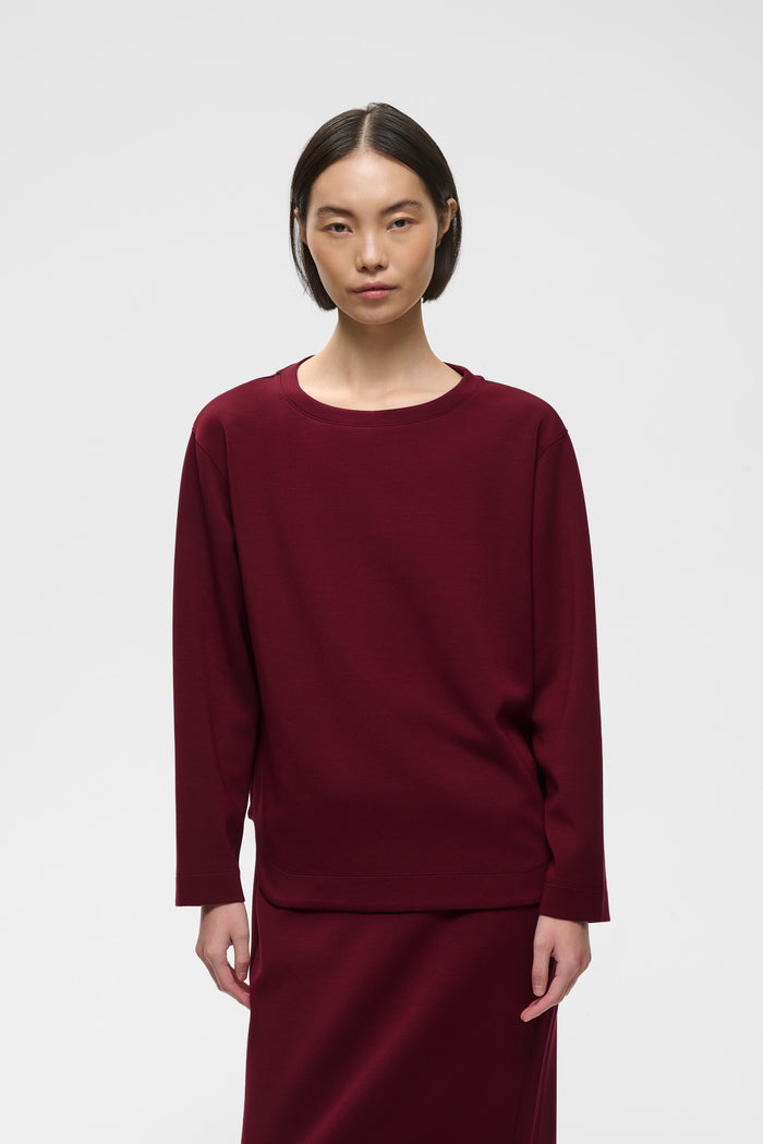InWear Gincent Zinfandel Burgundy Modal Supersoft Dipped Hem Sweatshirt, 30108654