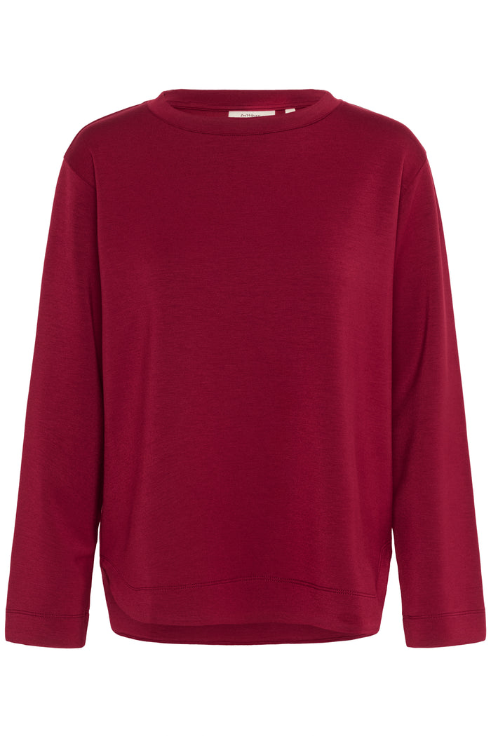 InWear Gincent Cabernet Modal Supersoft Dipped Hem Sweatshirt