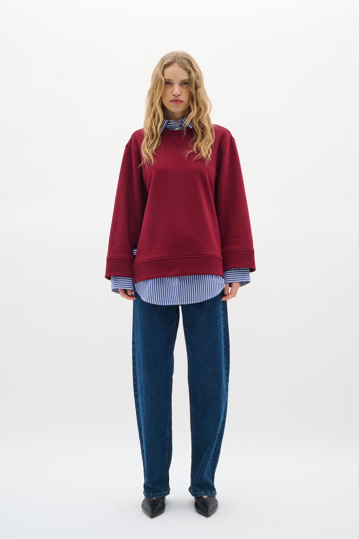 InWear Gincent Cabernet Modal Supersoft Dipped Hem Sweatshirt