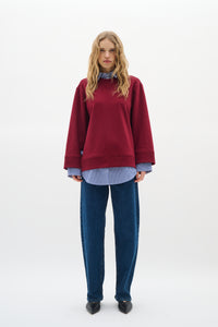 InWear Gincent Cabernet Modal Supersoft Dipped Hem Sweatshirt