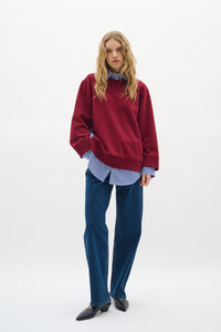InWear Gincent Cabernet Modal Supersoft Dipped Hem Sweatshirt