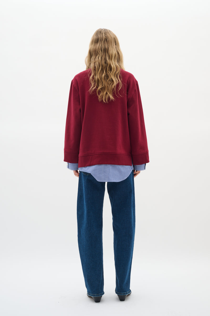 InWear Gincent Cabernet Modal Supersoft Dipped Hem Sweatshirt