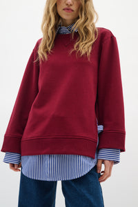 InWear Gincent Cabernet Modal Supersoft Dipped Hem Sweatshirt