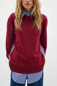 InWear Gincent Cabernet Modal Supersoft Dipped Hem Sweatshirt