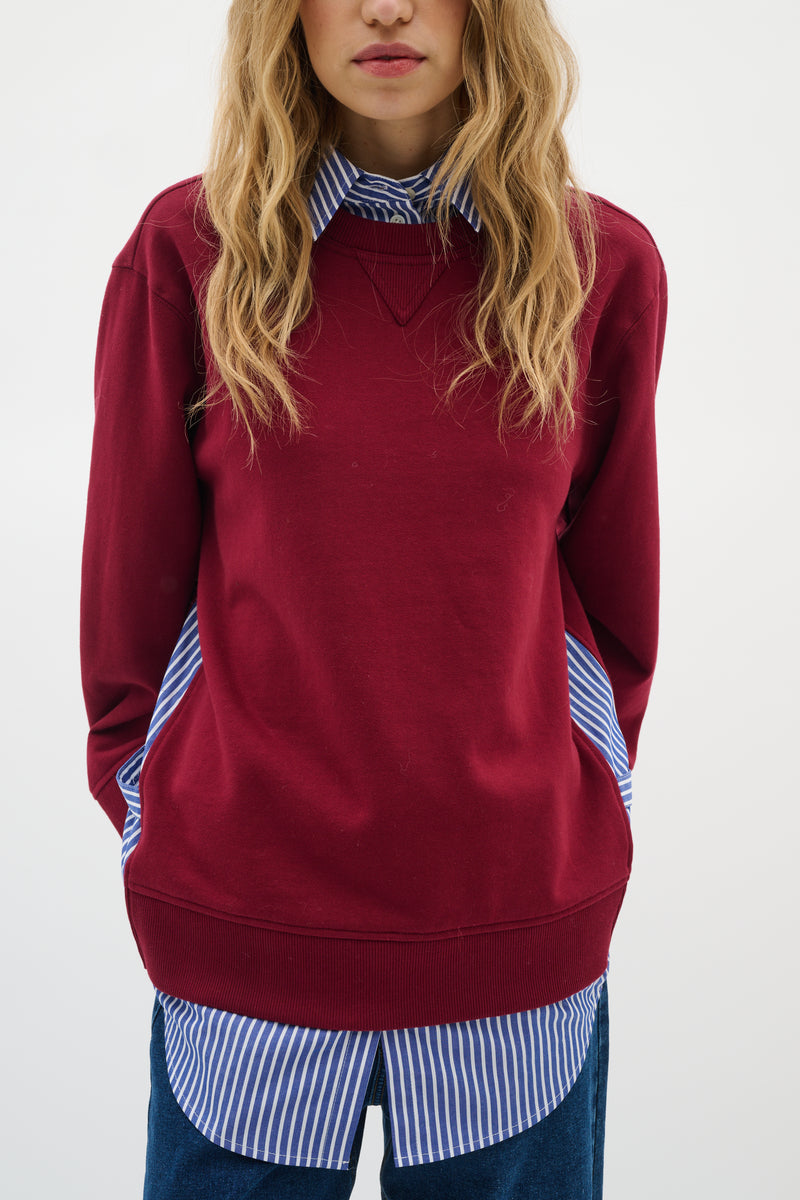 InWear Gincent Cabernet Modal Supersoft Dipped Hem Sweatshirt
