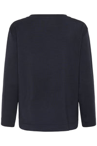InWear Gincent Marine Blue Modal Supersoft Dipped Hem Sweatshirt