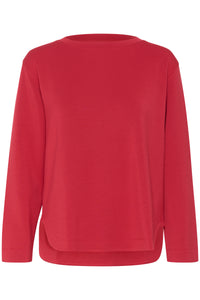 InWear Gincent True Red Modal Supersoft Dipped Hem Sweatshirt