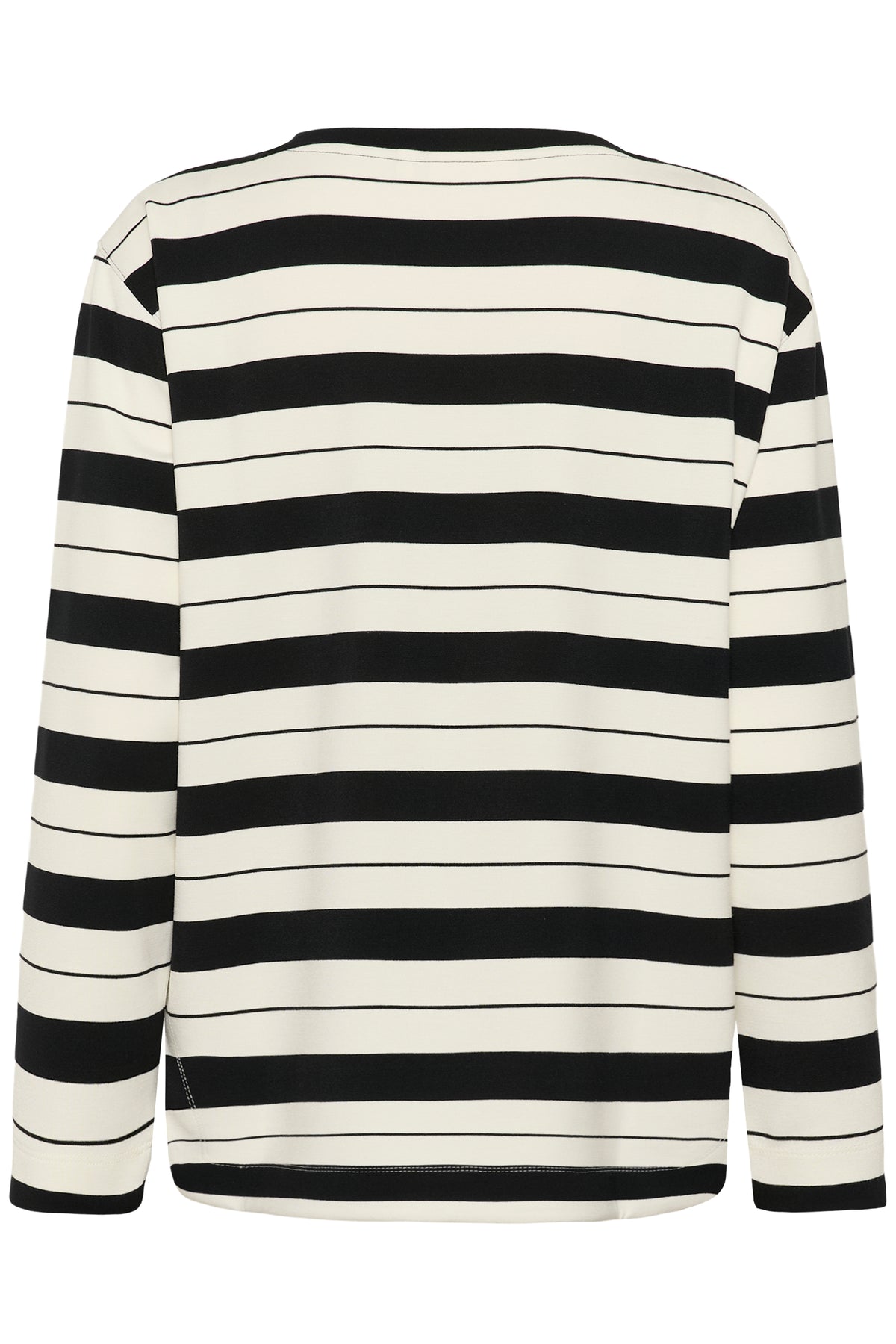 InWear Gincent Whisper White/Black Stripe Modal Supersoft Dipped Hem Sweatshirt, 30108654